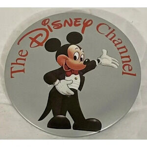 1986 The Disney Channel  Mickey Mouse‎ 2 1/2"  Pinback Button Vintage